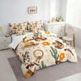 thumbnail image 4 of Manfei Rustic Horse Animal 7 Pieces Bedding Comforter Set, Western Cowgirl Cowboy Full Bedding Set, Tribal Cactus Plant Reversible Fitted Sheet Flat Sheet, Microfiber Bedroom Decor, 4 of 8