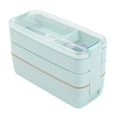 thumbnail image 1 of 900ml Plastic Lunch Box 3 Layer Wheat Straw Boxes Microwave Oven Dishes Food Storage Container Lunchbox, 1 of 5
