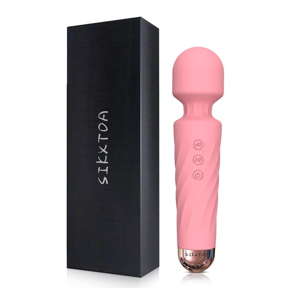 SIKXTOA Vibrator Wand, Female Adult Sex Toys, Vibrators for Her, Wand Massager, Clit Stimulator Sex Toy, Dildo, with 8 Speeds of Pleasure & 20 Patterns, Powerful,Waterproof