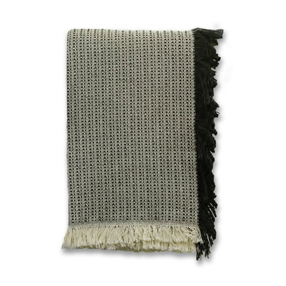 Creative Products Basketweave Black 46 x 67 Woven Throw