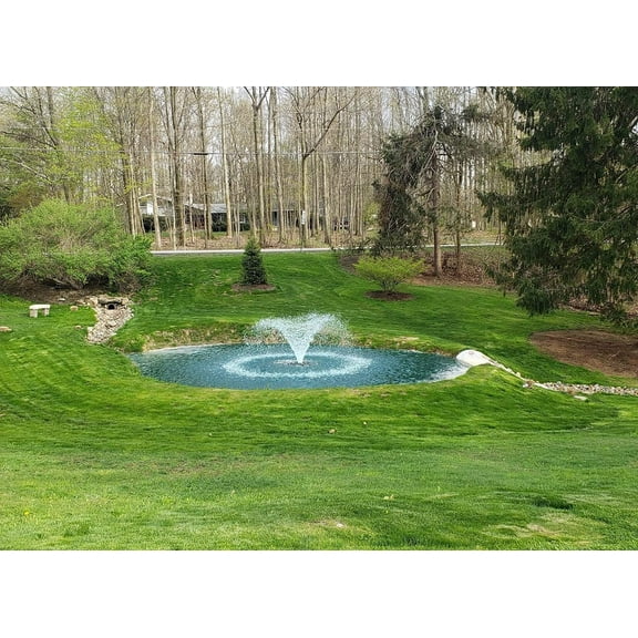 3/4 HP Typhoon Floating Display Aerator and De-Icer | Pond Lake| Colored LED Light Kit (Wireless Remote) | No Assembly Required | 50,000GPH Outdoor Fountain | 50ft Power Cord