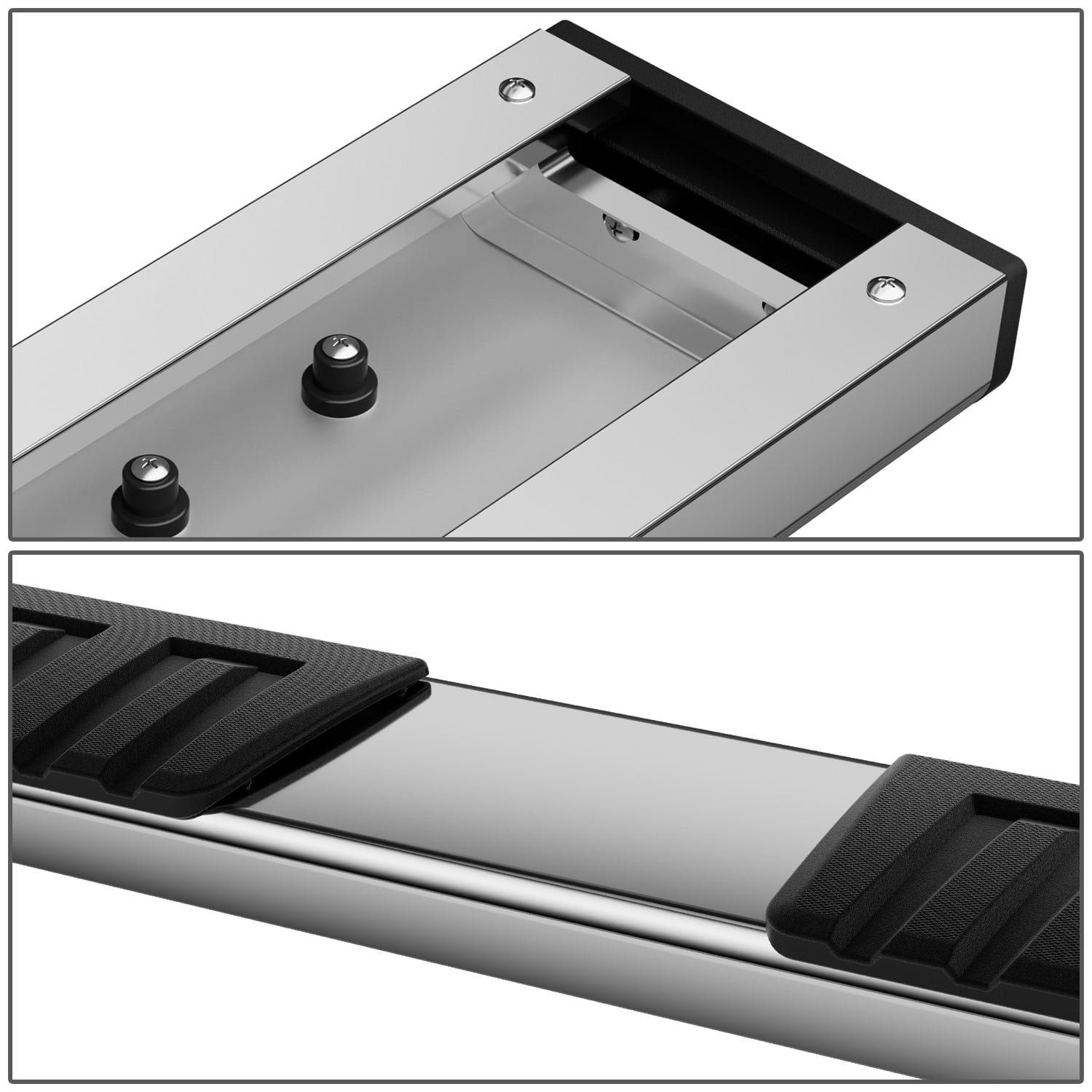 DNA Motoring For 19-24 Ram 1500 Crew Cab 4-Door 6.75" Flat Side Step Nerf Bar Running Boards
