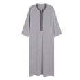 thumbnail image 1 of LOVZFMLL Jackets for Men's Muslim Robe Arab Middle Robe Long Style Long Sleeve Embroidered Standing Neck Long Shirt Fashion Casual Robe, 1 of 5