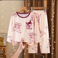 thumbnail image 1 of Pijama Kawaii Sanrio My Melody Kuromi Cinnamoroll para niños, ropa de dormir informal de algodón, cárdigan fino de dibujos animados, Y2k, manga larga, 1 of 4