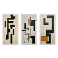 thumbnail image 2 of Designart "Abstract Monochrome Minimalism New Order I" Modern Geometric Framed Wall Art Set Of 3 - Black Abstract Frame Canvas Set For Living Room Decor, 2 of 6