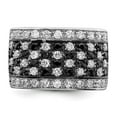 thumbnail image 5 of Versil Sterling Silver Rhodium-plated Black and White Cubic Zirconia Checkerboard Ring by  6, 5 of 5
