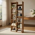 thumbnail image 5 of Barara King 11-Tier Modern Bookshelf with Anti-Tipping Kits, Bookcase Display Standing Shelf for Living Room, Bedroom, Office Room, Study Room, Natural, 5 of 6