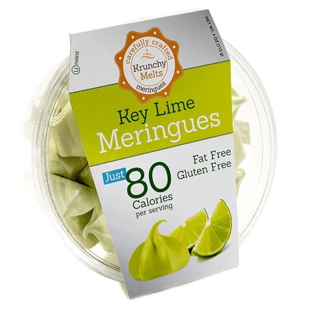 Krunchy Melts Original Meringue Cookies | Key Lime Flavor | Only 80 Calories Per Serving | Fat Free Gluten-Free Dairy Free (4 Oz)