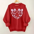 thumbnail image 2 of Womens Valentines Sweatshirt Cute Love Heart Graphic Long Sleeve Round Neck Casual Fashion Holiday Sweatshirts Tops (3XL, Red), 2 of 5