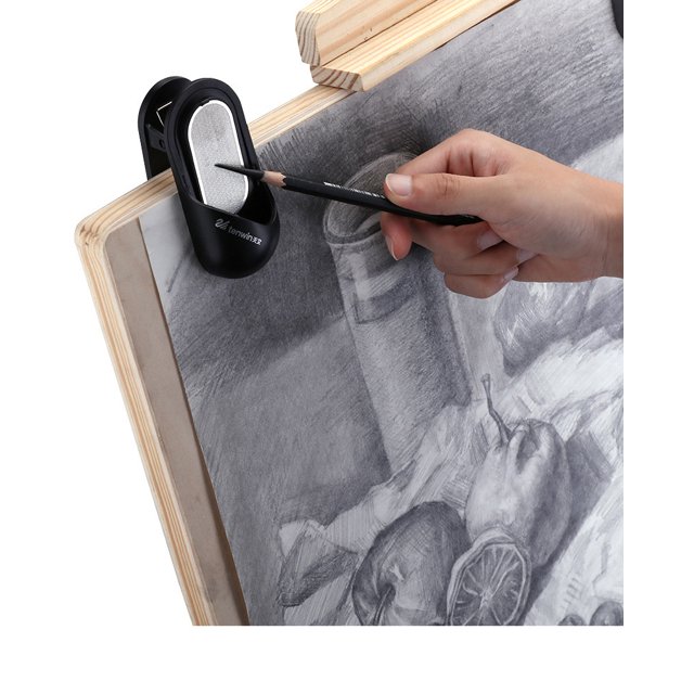 Sacapuntas de papel de lija JAMW herramienta de dibujo artístico de acero mate negro Sencillez
