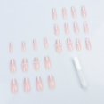 thumbnail image 3 of 24 piezas de uñas postizas transparentes con diamantes rotos y perlas de manicura de mariposa azul tridimensional con pegatinas de uñas largas terminadas, 3 of 5