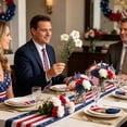 thumbnail image 4 of Boovnll Red White Blue Flowers 3Pcs 4th of July Artificial Flowers Table Decorations for Home Memorial Day Dining Table Centerpiece Decor, 4th of July Decorations, 4 of 6