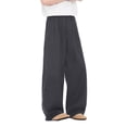 thumbnail image 5 of Men's Casual Pants Wide Leg Pleated Pants Relaxed Fit Beach Summer Long Slacks Lightweight Loose Trousers, L, 5 of 7