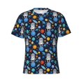 thumbnail image 4 of Vsdgher Space Dog Print Men's Dry Fit Mesh Athletic Shirts Moisture Wicking Tennis T-Shirt Tops, 4 of 9