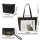thumbnail image 3 of Set de monedero y cartera Qiyuer de piel sintética negro para mujer, 3 of 9