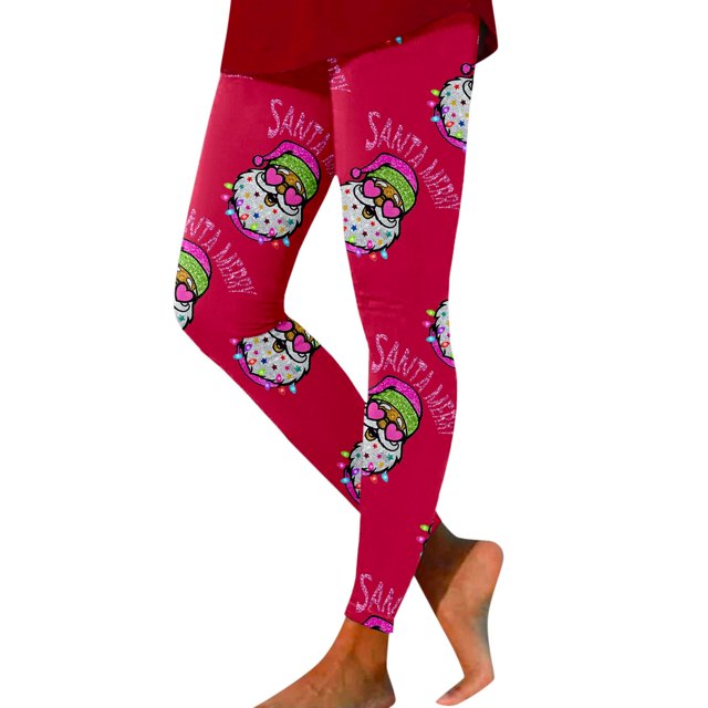 Gibobby Mallas Termicas Afelpadas Mujer Leggings para mujer Moda Entrenamiento Leggings Navidad Impresión Color Bloque Pantalones Elástico Leggings (Rosa, M)