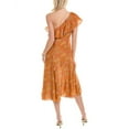 thumbnail image 2 of Rebecca Taylor womens  Isabelle Silk Midi Dress, 10, Orange, 2 of 3