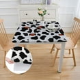 thumbnail image 2 of HAOXIT Animal Square Tablecloth Black White Table Cloth Waterproof Table Cover Washable Fabric Wrinkle Resistant Tablecloths for Dining Kitchen Party Holiday Dinner 36*36, 2 of 8