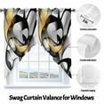 thumbnail image 3 of Black and Gold Line Swag Curtain Valance for Windows, Abstract Art Window Treatments Short Swag Topper for Kitchen Windows Bathroom Bedroom, 36"x36", 3 of 8