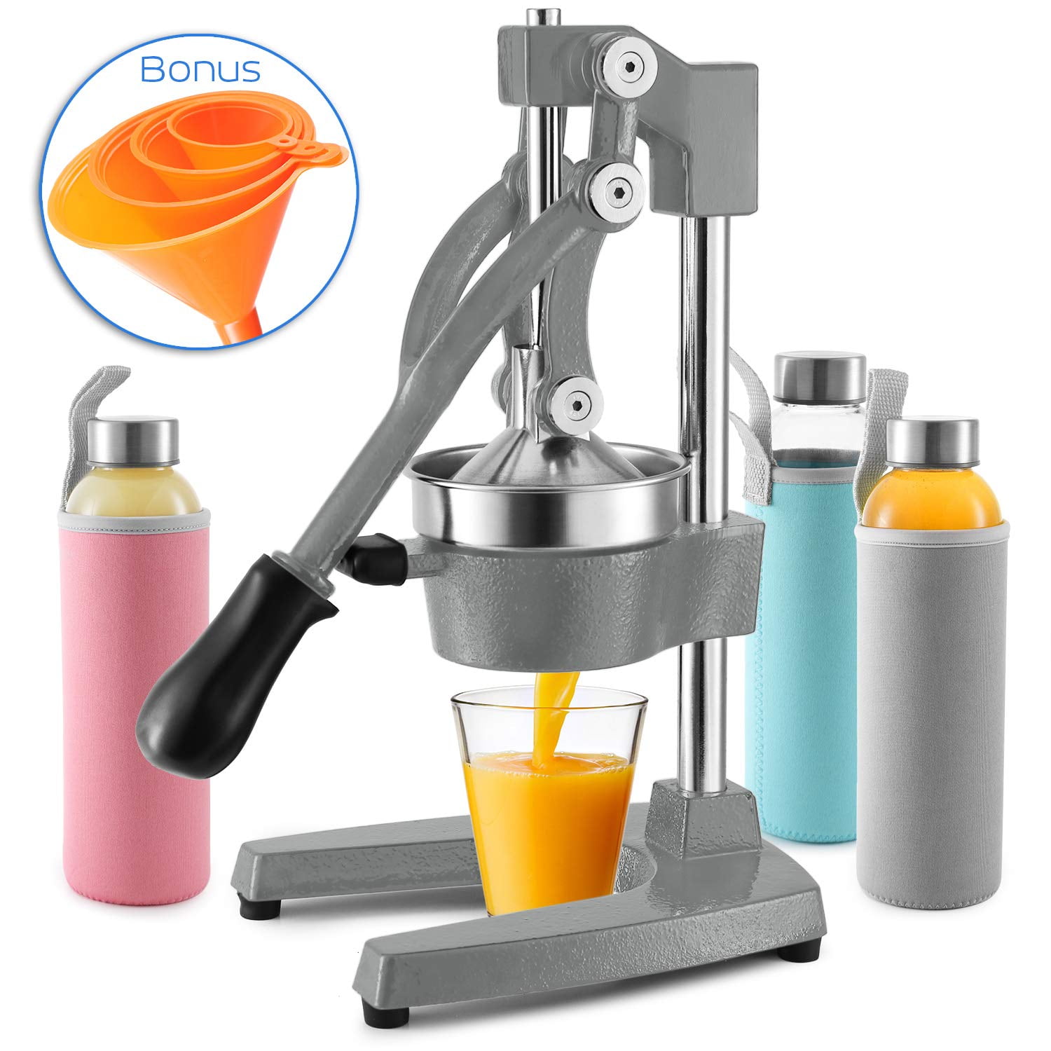 Commercial Grade Professional Citrus Juicer Set, 11Piece HeavyDuty