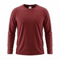 thumbnail image 6 of Domuza Mens Long Sleeve Crew Neck Tee Shirts Casual Cotton T-Shirts Tops Plain Tshirts for Men Trendy Work Shirt Top Deep Red XL, 6 of 7