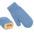 thumbnail image 2 of Women's Winter Gloves Warm Lining Knit Mittens (Blue One Size), 2 of 8