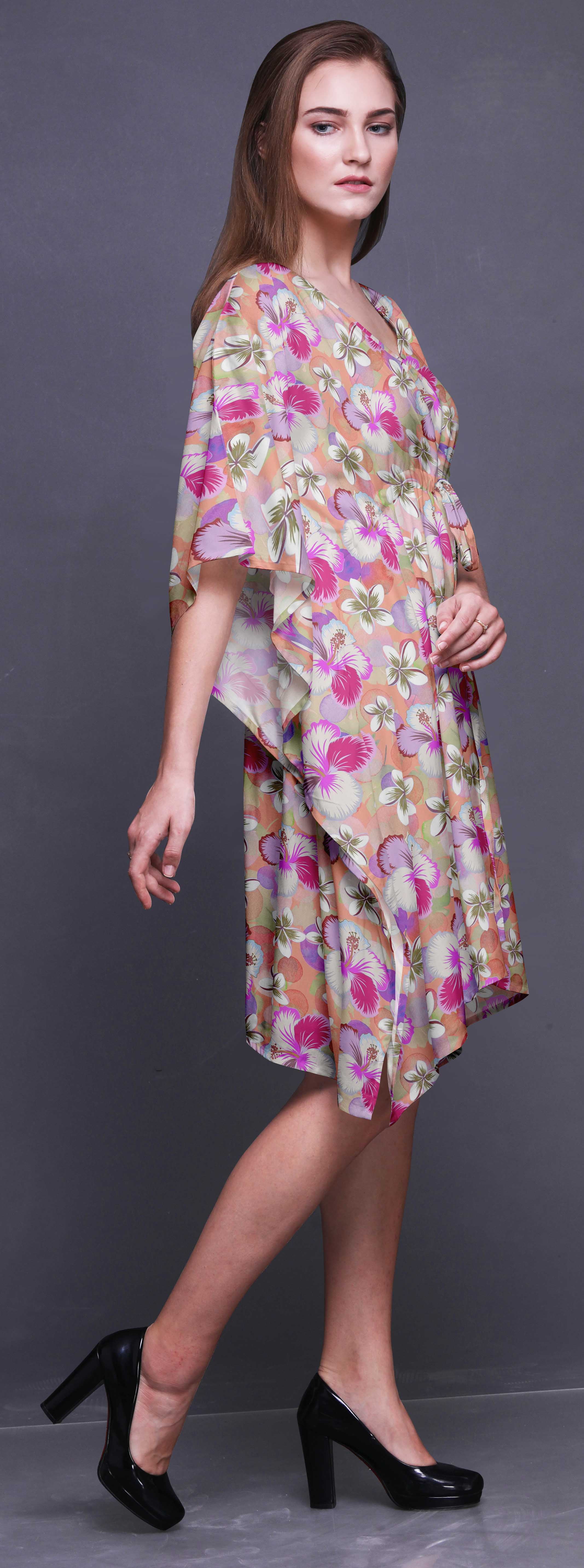 Bimba Artistic BeachÂ Kaftan Bikini Cover Up Women”u2122s Midi Dress Short Caftan Xl 3x