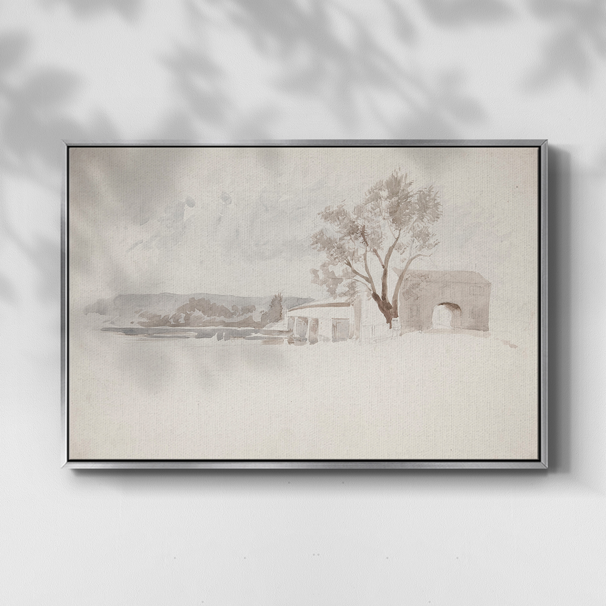 Vintage Sketch-XXVI By Wexford Home Framed in Silver Wood Gallery Wrapped Canvas 27 in. x 41 in.