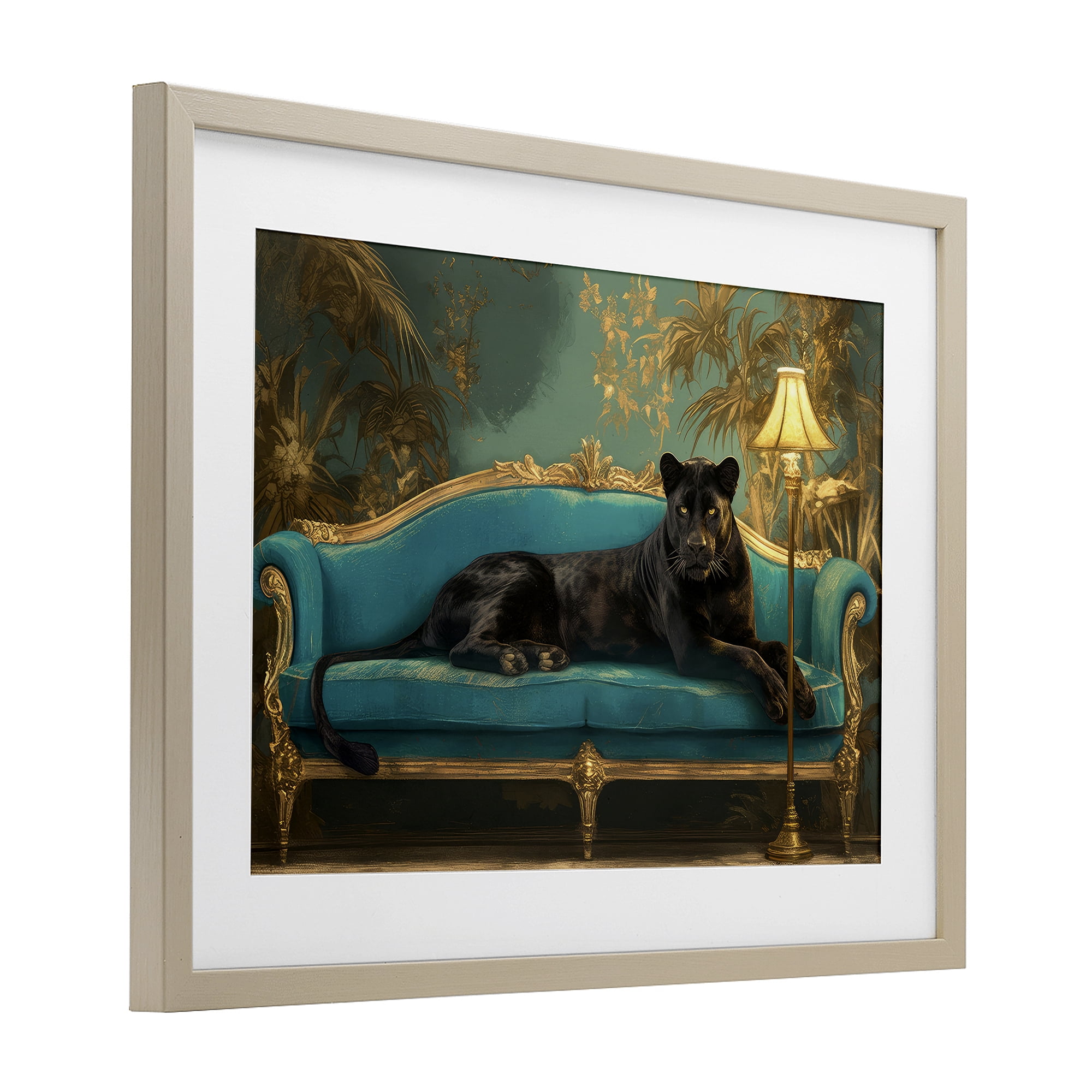 Stupell Industries Exotic Lounging Panther Birch Framed Print Under Glass, design by Tina LeCour