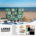 thumbnail image 3 of Yiaed Lemon and Leaves Print Large Capacity Beach Travel Bag - Waterproof Zipper Vacation Tote for Sandproof Storage, and Camping, 3 of 5