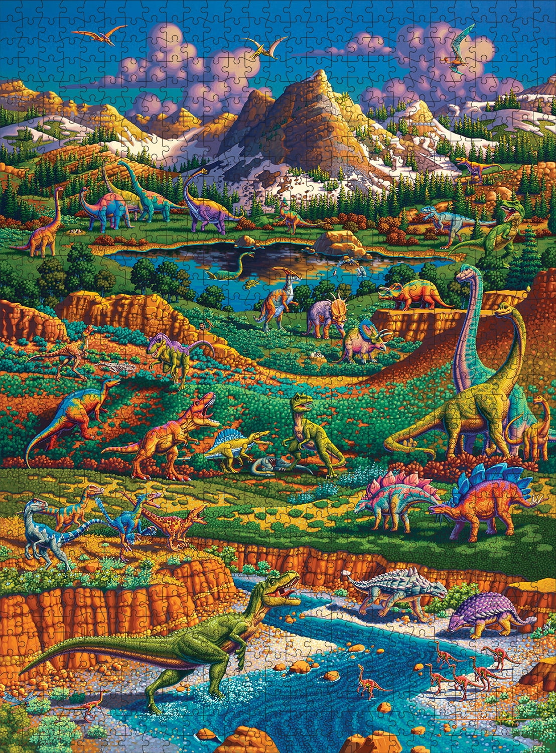 Buffalo Games Dinosaur Valley 1000-Piece 26.75 x 19.75-Inch Interlocking Jigsaw Puzzle for Adults Ages 14+