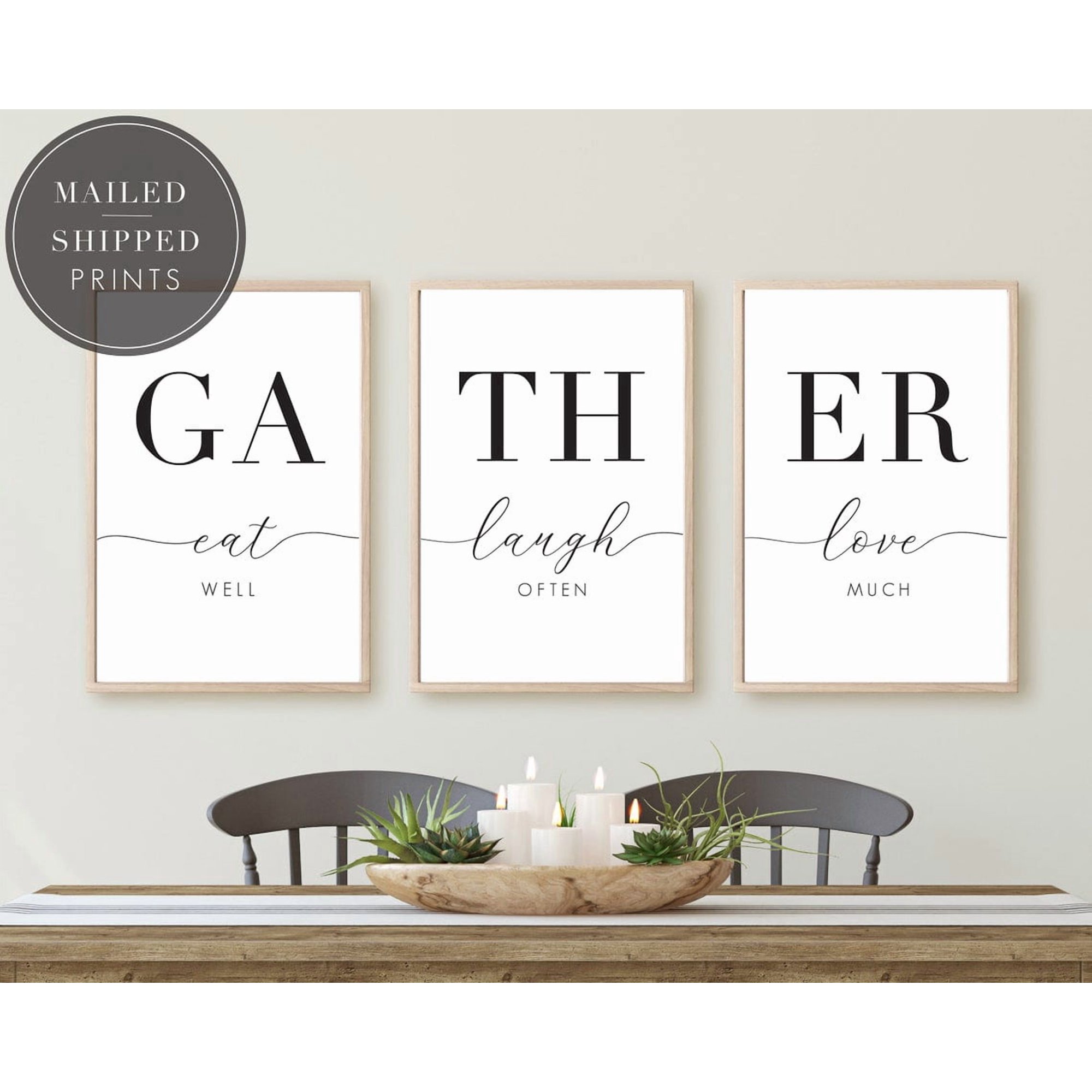 GATHER eat laugh love Wall Art Home Decor, Poster Only