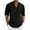 Black, variant on Mlzmgr Cotton Linen Shirts for Men Breathable 1/4 Button Long Sleeve Shirts Summer Trendy Men's Tops