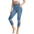 thumbnail image 3 of TaTaai Womens Capri Leggings Printed Stretchy with Pockets High Waist Slim Yoga Trousers Bottoms for Daily Sport, 3 of 8