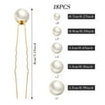 thumbnail image 2 of 18PCS Pearl Hair Pins for Wedding Bridal Hair Pins Single Pearl Bobby Pins for Styling U Pearl Shaped Hair Pins for Bride Girls, 2 of 6