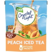 Crystal Light Drink Mix, 16 Pitcher Packets, for Flavorful Hydration and Shareable Refreshment, Artificially Flavored Peach Iced Tea, Made with Black Tea, 4.55 oz