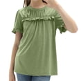 thumbnail image 3 of Short Sleeve Summer Kids Children Crewneck Flared Shirt For 4-14 Years, 3 of 5