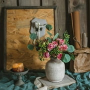 Rustic Reach 6.3” Handmade Textured White Porcelain Ceramic Jar Vase