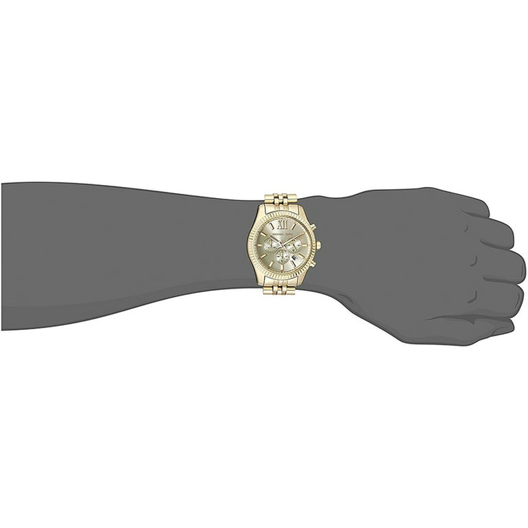 Michael Kors Men\'s Lexington Gold-Tone Metal Chronograph Watch, MK8281