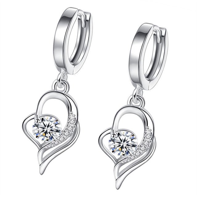 1 par de pendientes de aro con colgante de corazón para novia, esposa, madre, fecha de boda, fiesta, joyería artística, regalo personalizado Ropa, zapatos y accesorios Miscelánea Blanco Jumpingount AP010500-01B