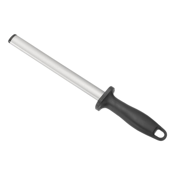 8 Inch Diamond Sharpening Steel Honing Rod, High Hardness Sharpening Rod Knife Sharpener Steel Silver