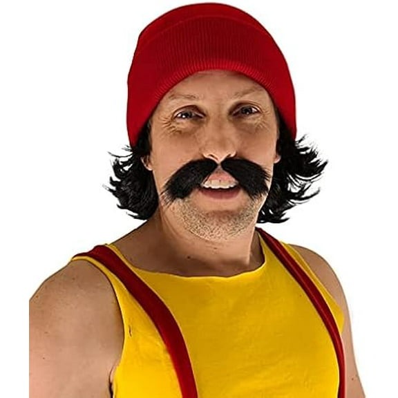 HandinHandCreations Costume Set Wig Mustache and Beanie All Included