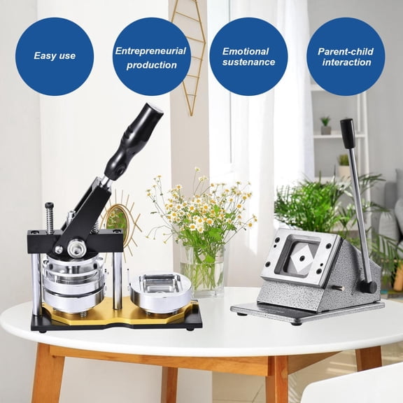 Customizable 2x2 Inch Magnet Maker Kit, Professional-Grade Press and Paper Cutter for Crafters, Teachers, and Hobbyists