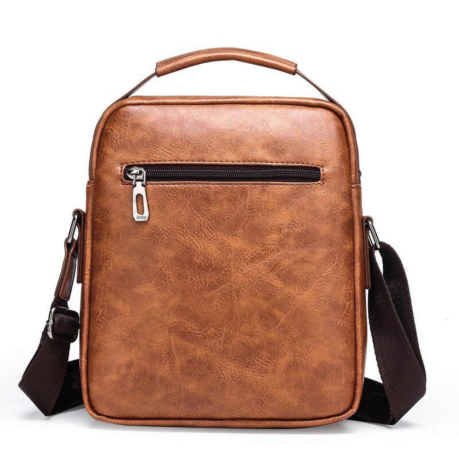 JUYGO Men Leather Shoulder Bags Man Business Crossbody Bags For IPAD Air Mini Male Leather Handbag Small Briefcase Men's Messenger Bag