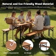 thumbnail image 2 of Ktaxon 4' Wooden Outdoor Folding Patio Camping Picnic Table Set with Bench, Brown, 2 of 9