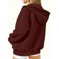 thumbnail image 5 of Viadha Basic Lightweight Full Zip Hoodie for Women Long Sleeve Cardigan Jacket Hood Fall Winter Sweatshirts with Pockets, 5 of 8