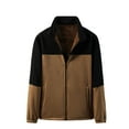 thumbnail image 2 of LOVZFMLL Jackets for Men's Stand Up Collar Zipper Color Blocked Pocket Fleece Jacket Coat, 2 of 3