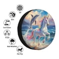 thumbnail image 4 of Naloa Dolphin Rainbow Horse PVC Leather Spare Tire Wheel Cover for Car Truck SUV Camper Trailer Universal Fit many size14 inch, 4 of 6