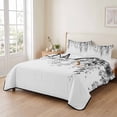 thumbnail image 2 of Twin XL Quilt Set 68''x98'', Grey Eucalyptus Lightweight Summer Bedspread Coverlet Set with 2 Pillow Shams, Weeping Botanical Leaf Watercolor Breathable All Season Quilt Bedding for Dorm/Guest Room, 2 of 9