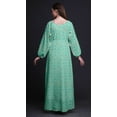 thumbnail image 3 of Bimba Moss Georgette Roses & Ranunculus Floral Printed Womenâ€™s Long Sleeve MaxiÂ&nbsp;DressÂ&nbsp;Elastic Waist Gown-XX-Large, 3 of 5